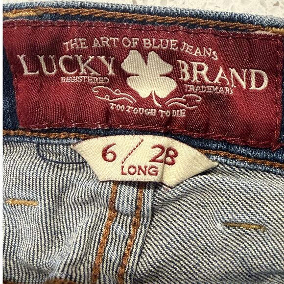 Lucky Brand Sofia Straight Jeans 6 28 Long Medium Wash Stretch Low Rise y2K - Picture 3 of 9